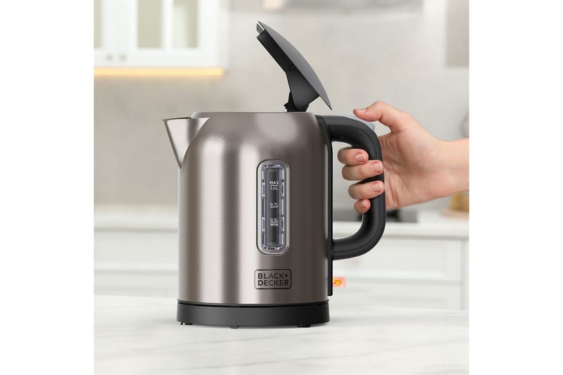 Vannkoker Black+Decker 2200W 1L Børstet stål - Sølv - Husholdning - Matlaging & Baking - Kjøkkenutstyr