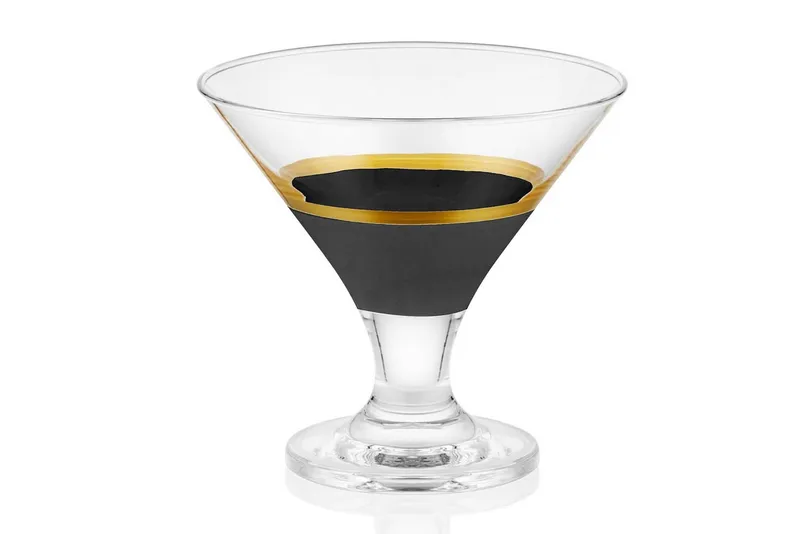 Glass Sett 6-pk, Svart/Gull