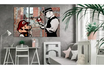 Bilde Banksy Warning 90x60 - Artgeist sp. z o. o. - Innredning - Bilder & kunst - Lerretsbilder