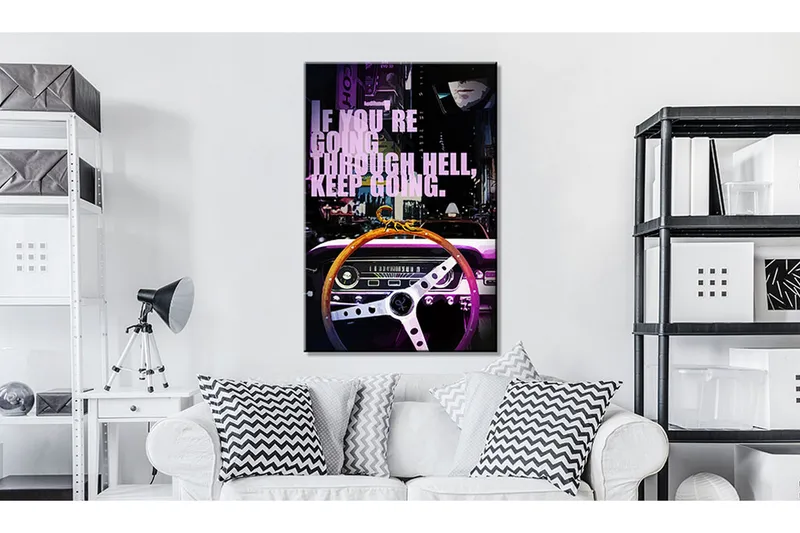 Bilde Night Road 40x60 - Artgeist sp. z o. o. - Innredning - Bilder & kunst - Lerretsbilder