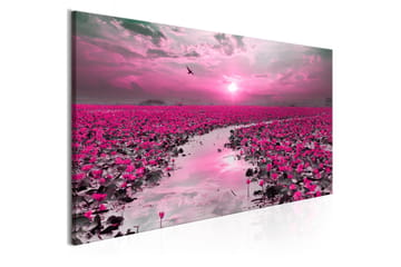 Tavla Lilies and Sunset (1 Part) Narrow 135x45 - Innredning - Bilder & kunst - Lerretsbilder