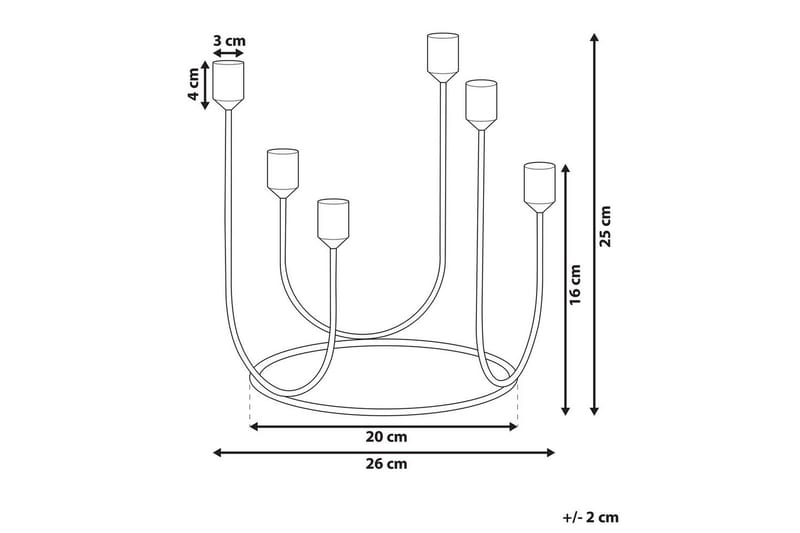 Ljusstake Beliani Panay Black||GOLD - Innredning - Lys & dufter - Lysestaker og lykter - Kandelaber & lysestake bord