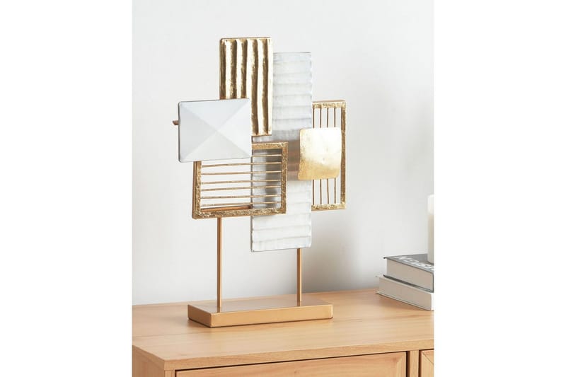 Prydnadsfigur Beliani Boron GOLD||White - Innredning - Dekorasjon - Pyntegjenstand - Dekorasjonsfigur