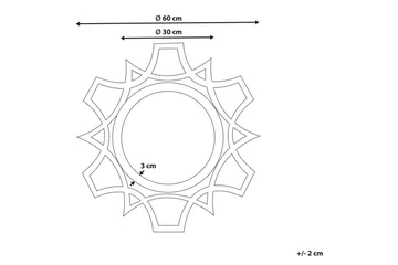 Väggspegel Beliani Zapopan Light colored wood||Cream white - Innredning - Speil - Veggspeil