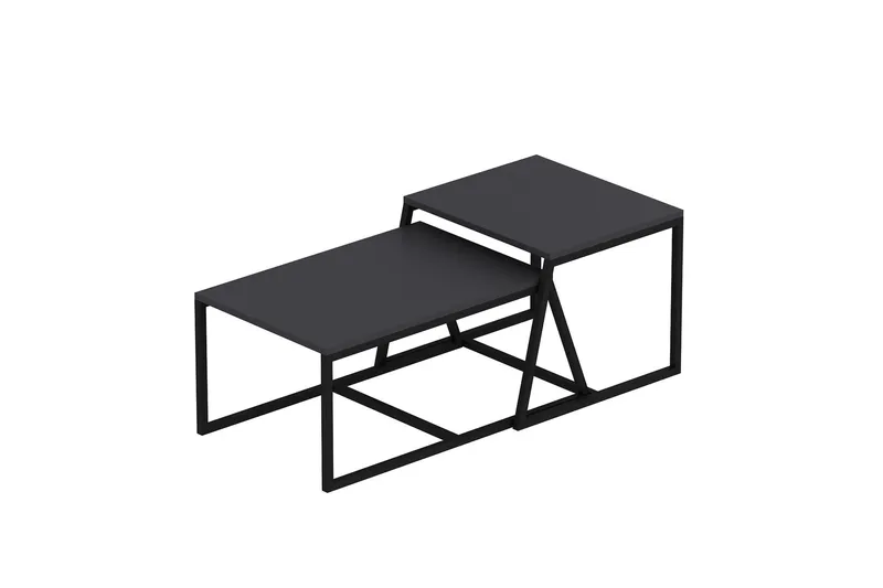 Minimal Salongbord 75x50 cm Svart, Hanah Home