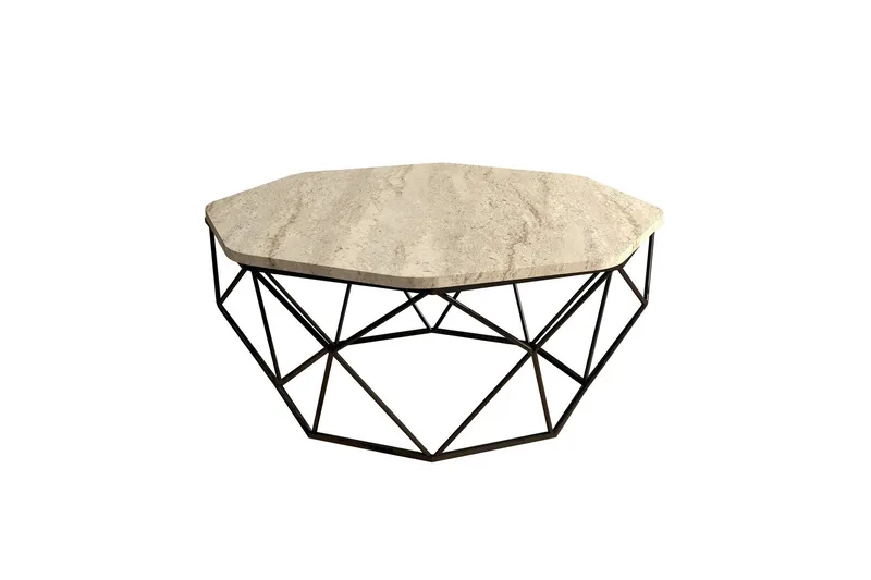 Almasi Sofabord 90 cm, Beige