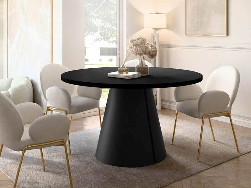 Aurion Spisebord rundt uttrekkbart 120-196 cm - svart - Møbler - Bord - Spisebord & kjøkkenbord