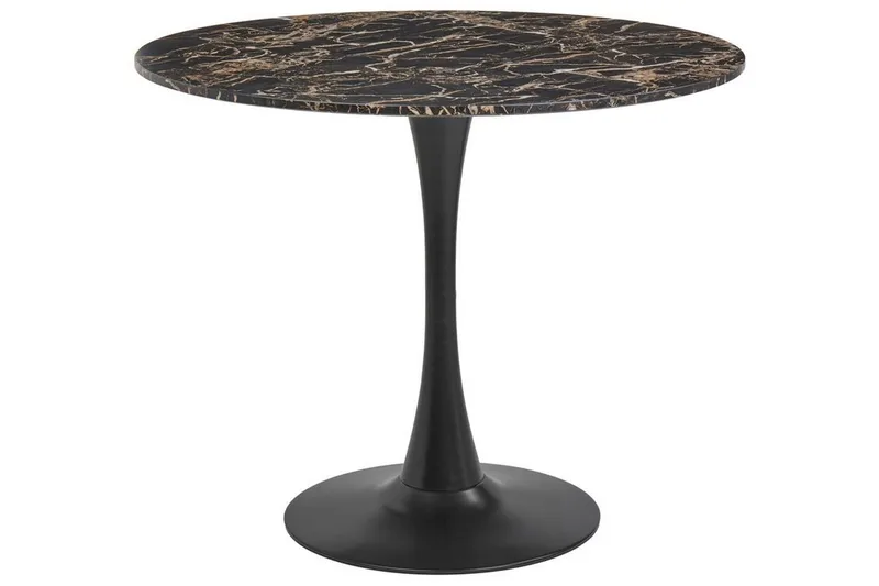 Calmar Spisebord 90x74 cm Rundt, Svart/Gull