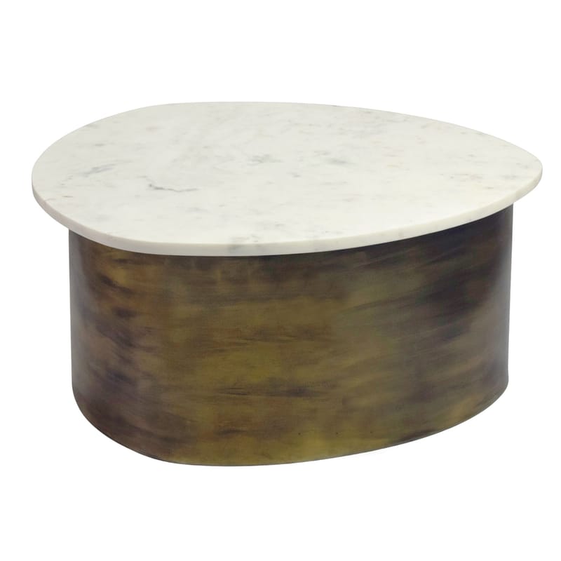 Cedrik sofabord med marmorplate - hvit / gull - Møbler - Bord - Sofabord