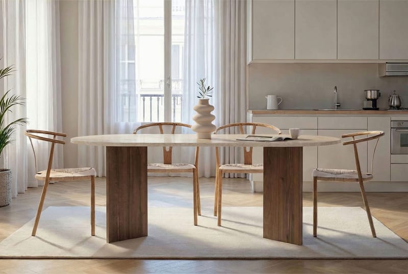Dano Spisebord Ovalt 200 cm - Travertine Walnut - Møbler - Bord - Spisebord & kjøkkenbord