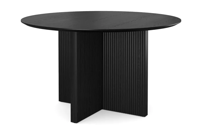 Edda Rundt Spisebord 130 cm Finér - Svart - Møbler - Bord - Spisebord & kjøkkenbord