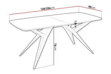 Elvora Matbord 160 cm Rektangulær - Hvit/Svart - Møbler - Bord - Spisebord & kjøkkenbord