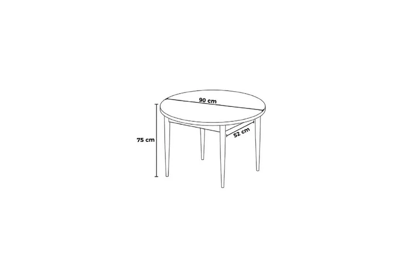 Farefax Spisebord 90 cm Rund - Brun - Møbler - Bord - Spisebord & kjøkkenbord