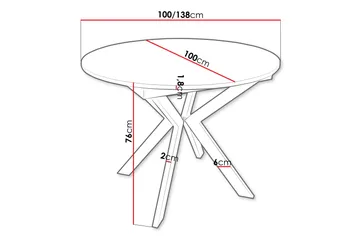 Ferrer Spisebord 138 cm - Svart/Hvit - Møbler - Bord - Spisebord & kjøkkenbord