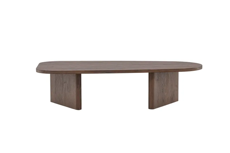 Grönvik Ovalt Sofabord 130x65 cm, Mørkebrunt / Valnøtt / Tre