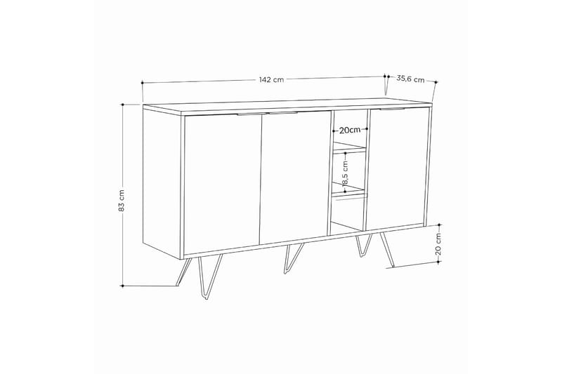 Andalos Konsollbord 142 cm - Sandstein/Eik - Møbler - Bord - Avlastningsbord - Gangbord