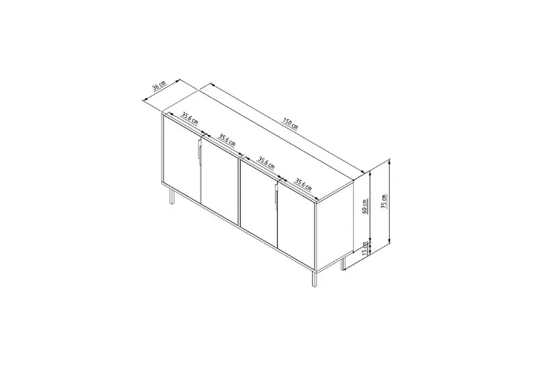 Andalos Konsollbord 150 cm - Hvit - Møbler - Bord - Avlastningsbord - Gangbord