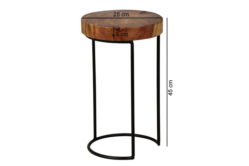 Provine Avlastningsbord 28 cm - Brun - Møbler - Bord - Avlastningsbord - Brettbord og småbord