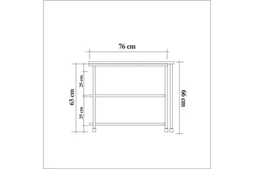 Lantenot Sidebord 76cm - Natur / Svart - Møbler - Bord - Avlastningsbord - Lampebord & sidebord