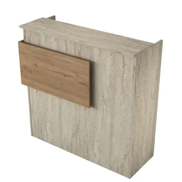 Resepsjonsbord Wallxpert Dara (110 x 110 x 40 cm) travertin valnøtt - Travertin og valnøtt - Møbler - Bord - Avlastningsbord - Gangbord
