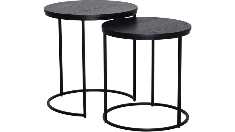 Sidebordsett Kapelvej Rund 49/45 cm, Svart