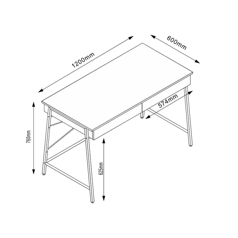 Desk HOME4YOU - Brun - Møbler - Bord - Kontorbord - Skrivebord