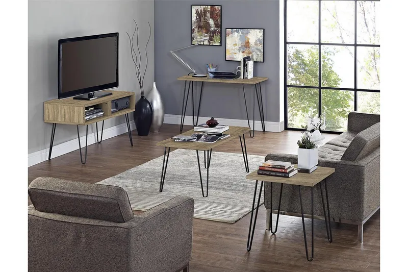 Owen Skrivebord 102 cm Natur/Svart - Dorel Home - Møbler - Bord - Kontorbord - Skrivebord