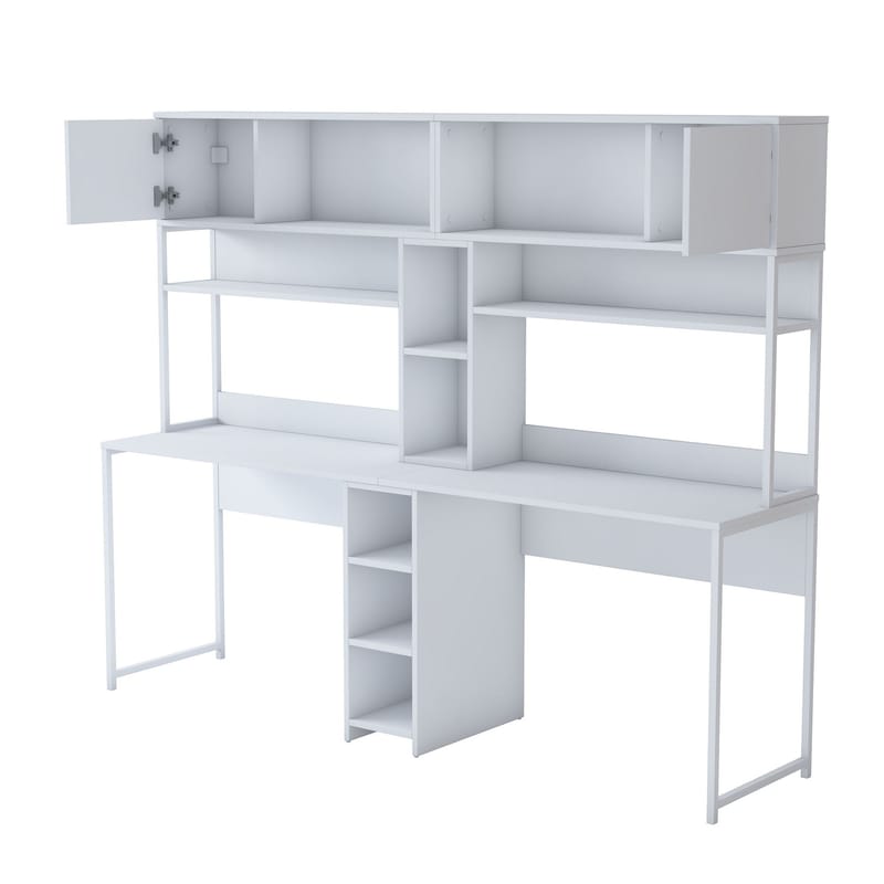 Skrivebord Wallxpert Dara (210 x 170,5 x 50 cm) Hvit - Hvit - Møbler - Bord - Kontorbord - Skrivebord