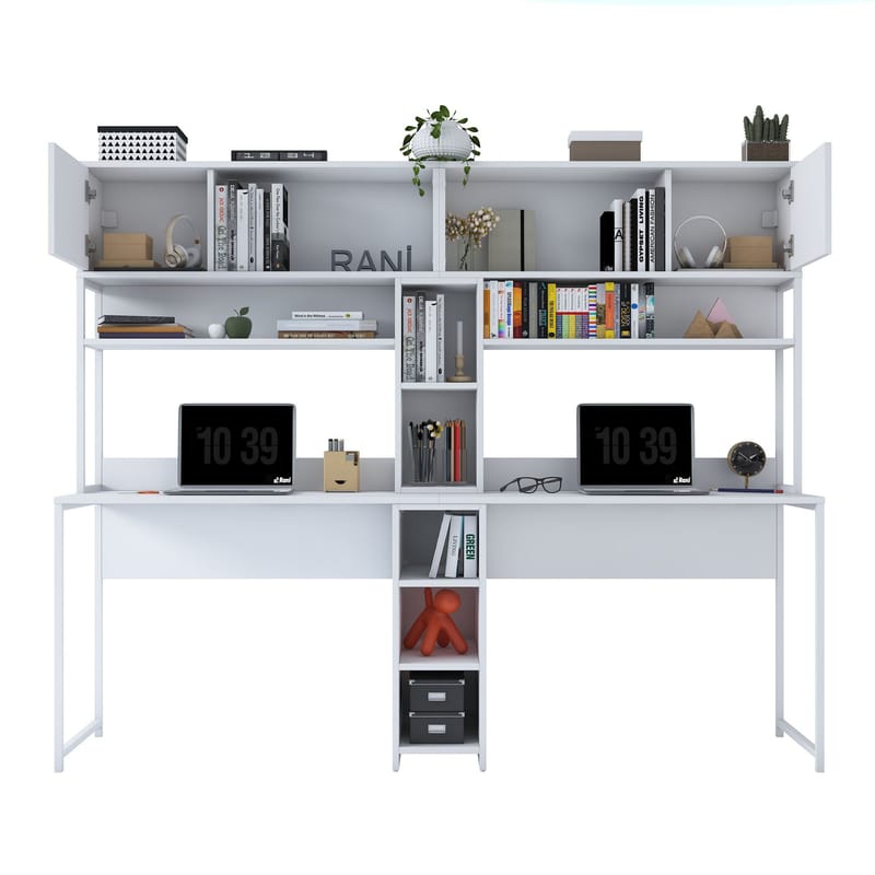 Skrivebord Wallxpert Dara (210 x 170,5 x 50 cm) Hvit - Hvit - Møbler - Bord - Kontorbord - Skrivebord