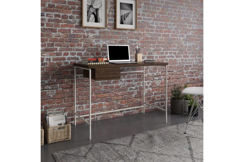 Webster Skrivebord 107 cm med Oppbevaringsskuff Valnøttsbrun - Novogratz - Møbler - Bord - Kontorbord - Skrivebord