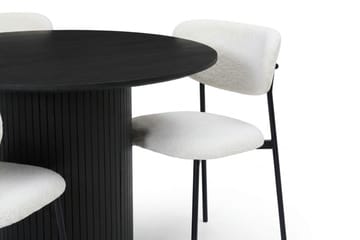Kopparbo rund spisegruppe 110 cm svart med 4 Lucy spisestoler - Svart - Møbler - Bord - Spisegrupper