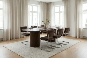 Kopparbo spisebord ovalt 180x90 cm finér - Valnøtt - Møbler - Bord - Spisebord & kjøkkenbord
