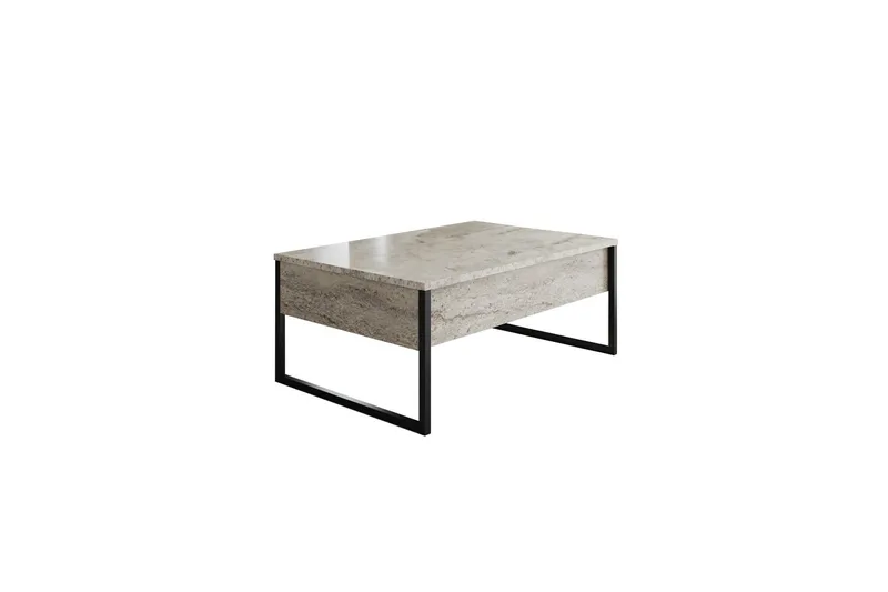 Luxe Sofabord 90 cm, Beige/Svart