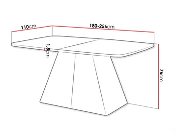 Novaj Spisebord uttrekkbart 180-256 cm - Svart, hvit (marmor) - Møbler - Bord - Spisebord & kjøkkenbord