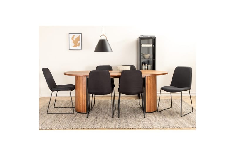 Ovalt spisesett Bianca, Muce - 200x90x75 - Møbler - Bord - Spisegrupper