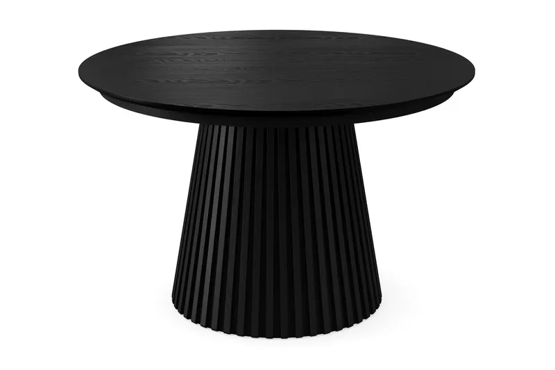 Peyra rundt uttrekkbart spisebord 120–220 cm finér - Svart - Møbler - Bord - Spisebord & kjøkkenbord