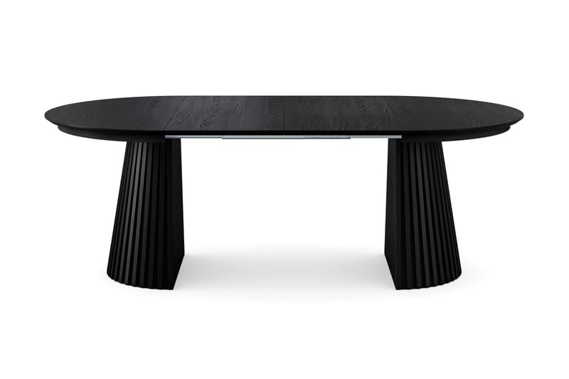 Peyra rundt uttrekkbart spisebord 120–220 cm finér - Svart - Møbler - Bord - Spisebord & kjøkkenbord