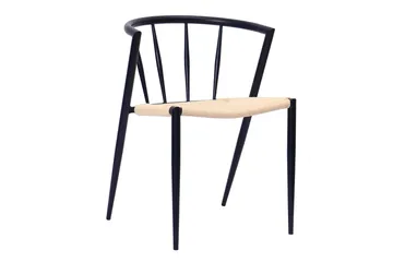 Peyra Spisegruppe rund 180 cm Svart med 8 Winston Spisestoler - Svart - Møbler - Bord - Spisegrupper