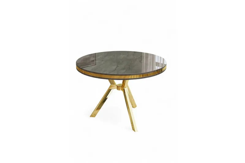 Rivor Spisebord 90 cm Rund, Antrasitt/Gull