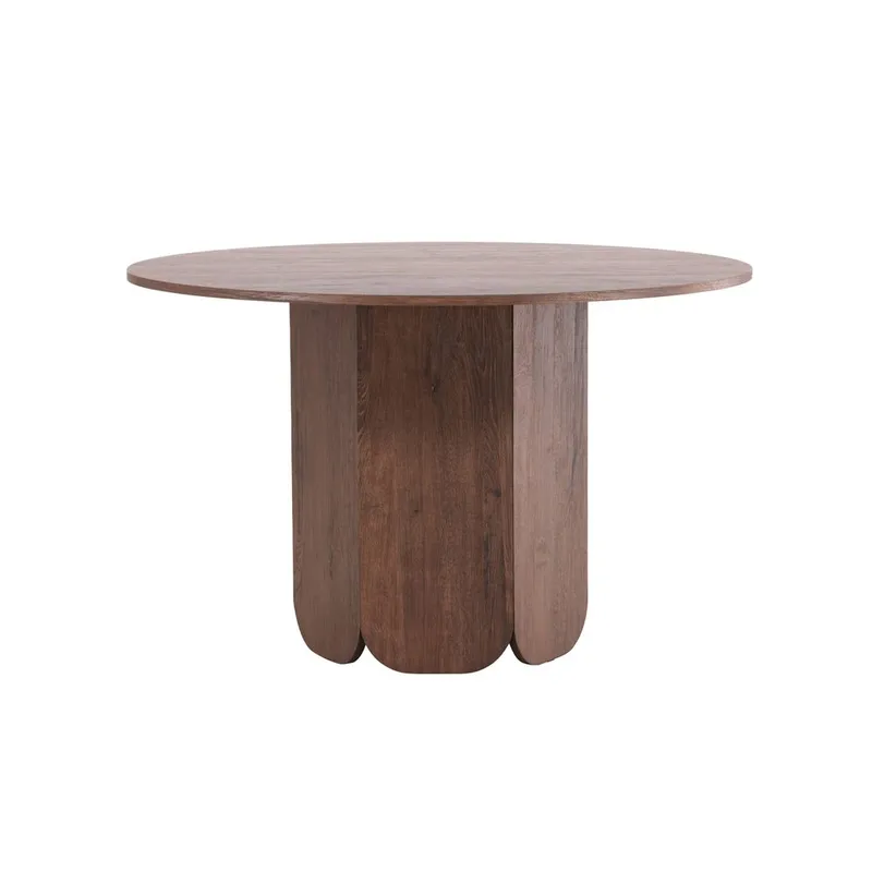 Rundt spisebord Tekla, Semsket skinn, 120