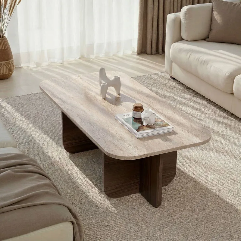 Salrin Sofabord 120x41x60 cm - Travertin, Venezia valnøtt - Møbler - Bord - Sofabord