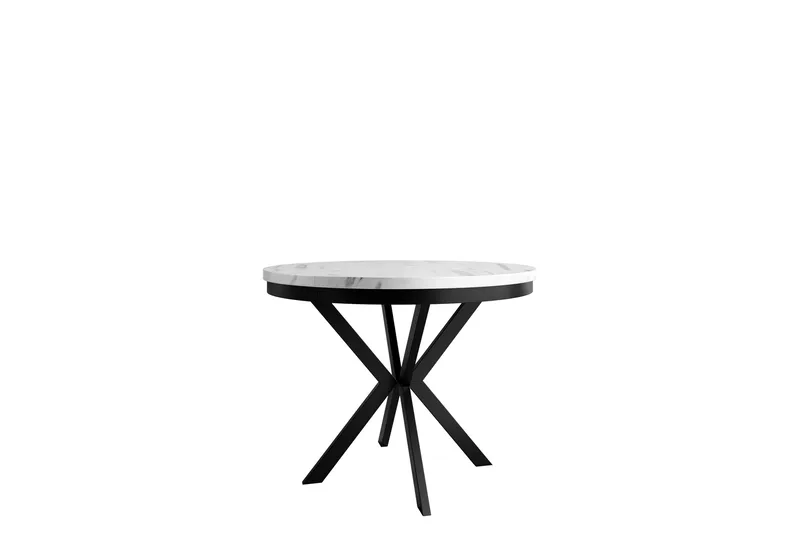 Sereth Matbord 90 cm Rund, Hvit/Svart