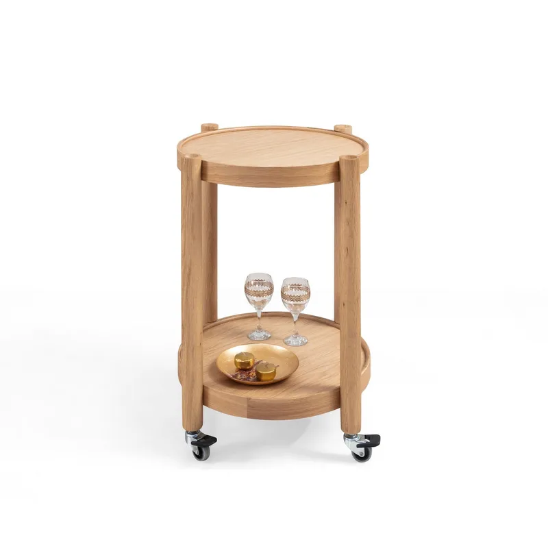 Serveringsbord Wallxpert Clover (50 x 70 x 50 cm) eik - Eik - Møbler - Bord - Serveringsvogn - Drinkvogn