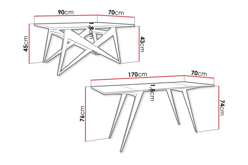 Seyloren Sofabord 90 cm - Svart/Hvit - Møbler - Bord - Sofabord