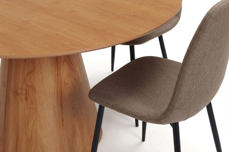 Siena spisegruppe rund 150 cm eik med 6 Nibe spisestoler - Eik - Møbler - Bord - Spisegrupper