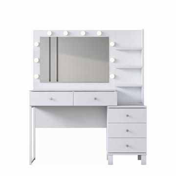 Sminkebord Wallxpert Isla-hylle BJ194 (120 x 141,8 x 40 cm) Hvit - Hvit - Møbler - Bord - Sminkebord & toalettbord