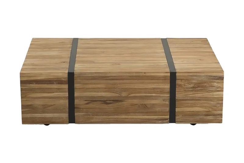 Amlin Sofabord 110 cm på Hjul, Brun/Svart