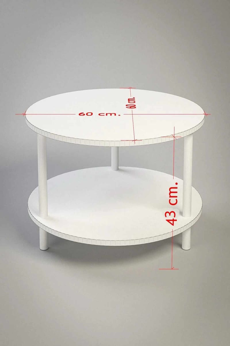 Sofabord Hanah Home Peka Square (Ø60 x H43 cm) Hvit - Hvit - Møbler - Bord - Sofabord