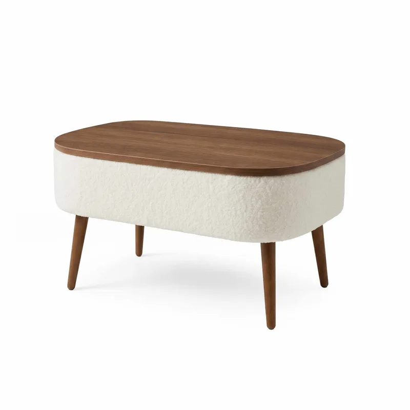 Sofabord Homitis Noya (90 x 43 x 60 cm) Hvit valnøtt