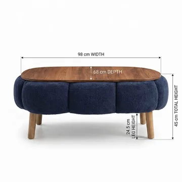Sofabord Homitis Papatya (98 x 45 x 68 cm) Antrasitt - Møbler - Bord - Sofabord